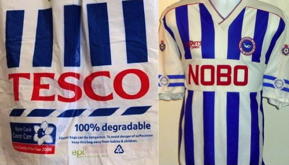 Brighton Tesco carrier bag shirt 1989-91